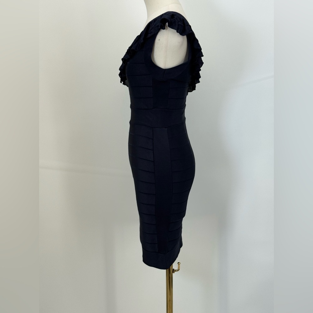 French Connection Navy Blue One-Shoulder Dress Size 2 - Picture 9 of 16